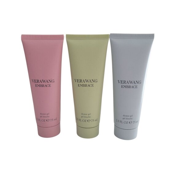 Vera Wang Embrace Shower Gel Lot 2.5oz/75ml Pink, Blue, & Green Version New  Som - Picture 1 of 6